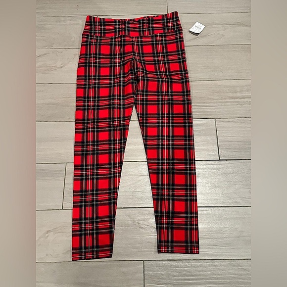 J crew Red Black Plaid leggings MEDIUM NEW WITH TAGS - Picture 1 of 5